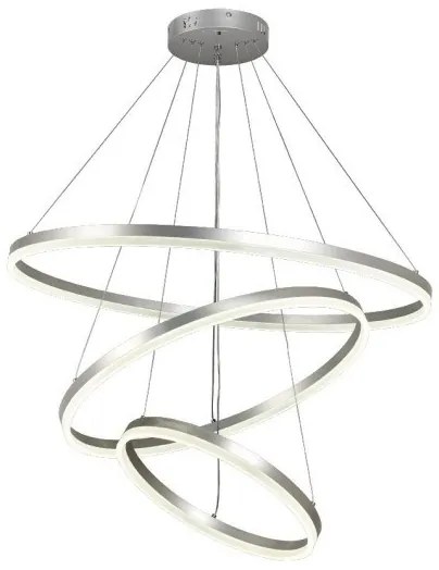 Κρεμαστό Φωτιστικό Οροφής LED 100W IP20 3CCT Inlight-6095-A-Silver-Ασημί 6095-A-Silver