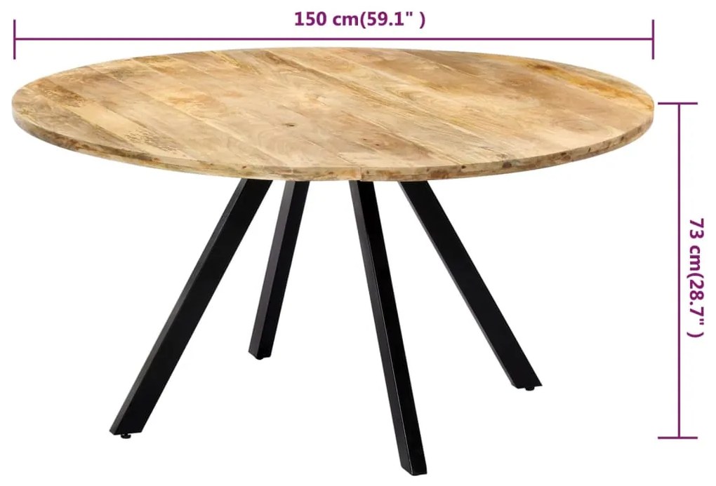 vidaXL Τραπεζαρία 150 x 73 εκ. από Μασίφ Ξύλο Μάνγκο