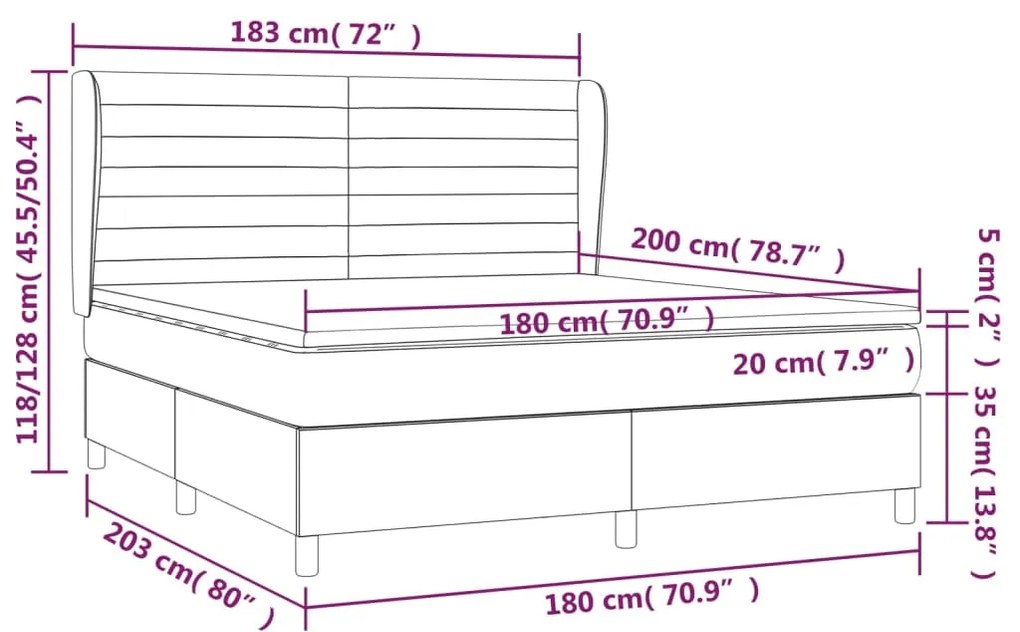 ΚΡΕΒΑΤΙ BOXSPRING ΜΕ ΣΤΡΩΜΑ ΣΚΟΥΡΟ ΠΡΑΣΙΝΟ 180X200ΕΚ. ΒΕΛΟΥΔΙΝΟ 3129288