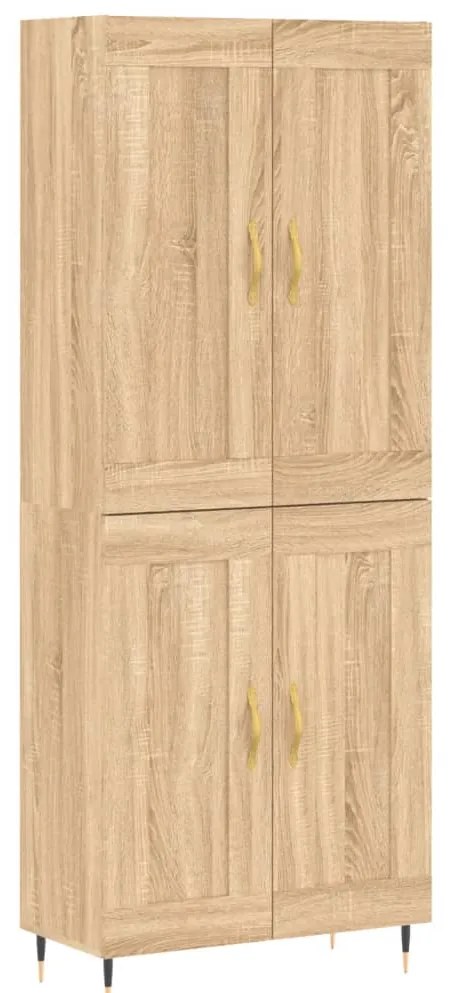 vidaXL Ντουλάπι Sonoma δρυς 69,5 x 34 x 180 εκ. από Επεξεργασμένο Ξύλο