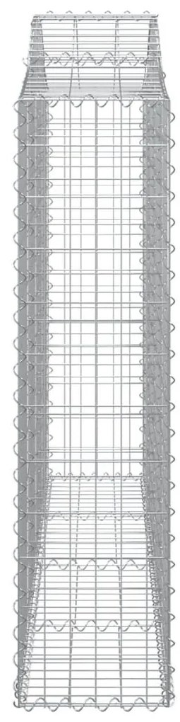 Συρματοκιβώτια Τοξωτά 8 τεμ. 200x30x120/140 εκ. Γαλβαν. Ατσάλι - Ασήμι