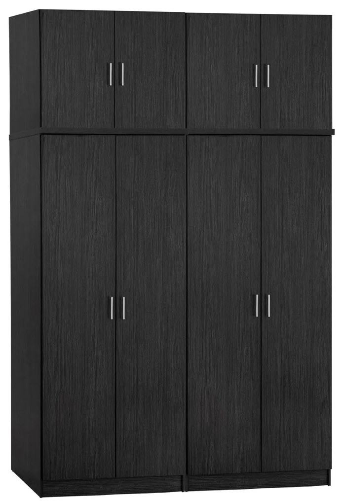 Ντουλάπα Jenna Τετράφυλλη με Πατάρι Zebrano 160x42x241 εκ. 160x42x241 εκ.