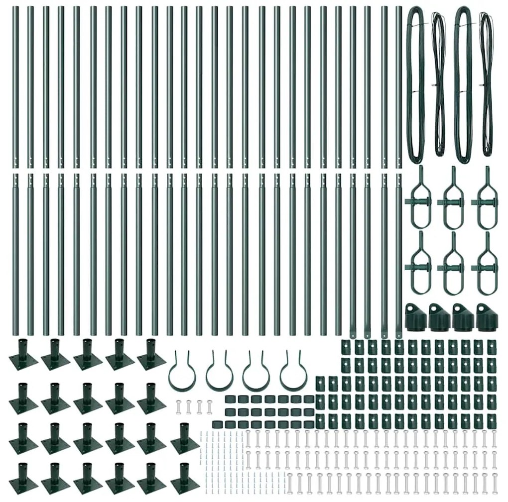 vidaXL Στύλος Περιφράξεων 26 pcs Ασημί 3.2 x 3.2 x 140 εκ Ατσάλι