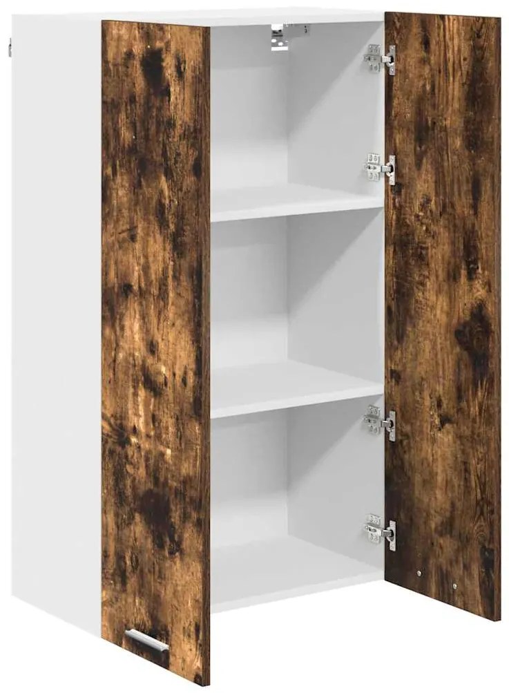 vidaXL Κρεμαστό ντουλάπι με αποθήκευση Καπνιστό Δρύς 60 x 31 x 100 εκ.