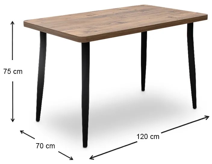 Τραπέζι Levico Megapap Mdf - μεταλλικό χρώμα ακακίας 120x70x75εκ. - GP038-0012,1 - GP038-0012,1