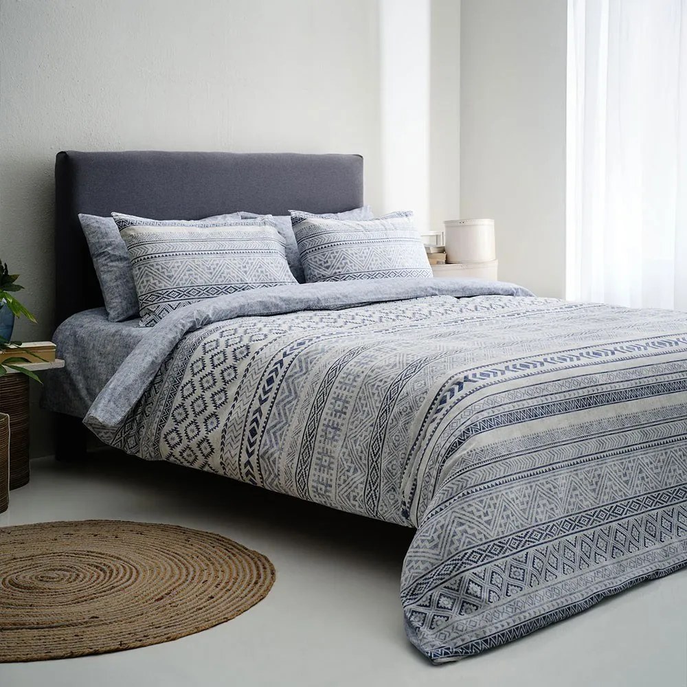 Κουβερλί Amorgos-1 Blue Vesta Home Υπέρδιπλo 230x260cm Βαμβάκι-Πολυέστερ
