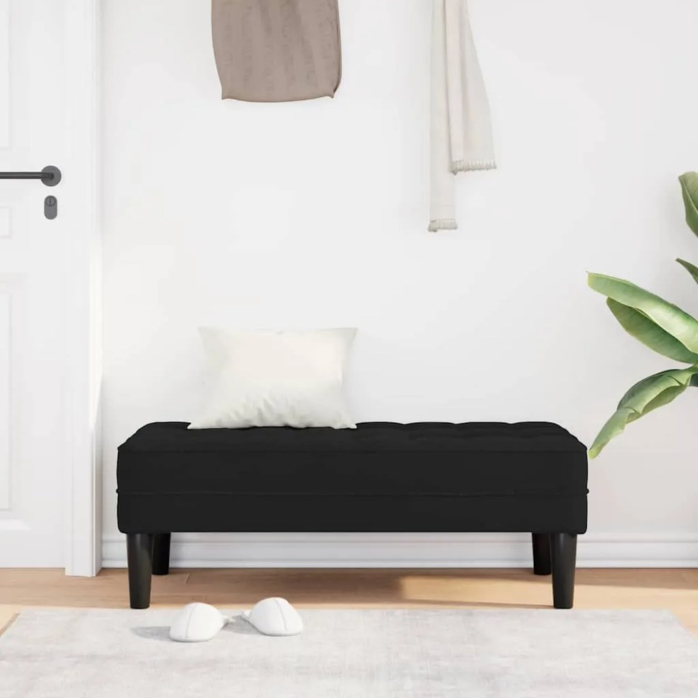vidaXL Παγκάκι Μαύρο 113 x 57 x 39 εκ. Βελούδο