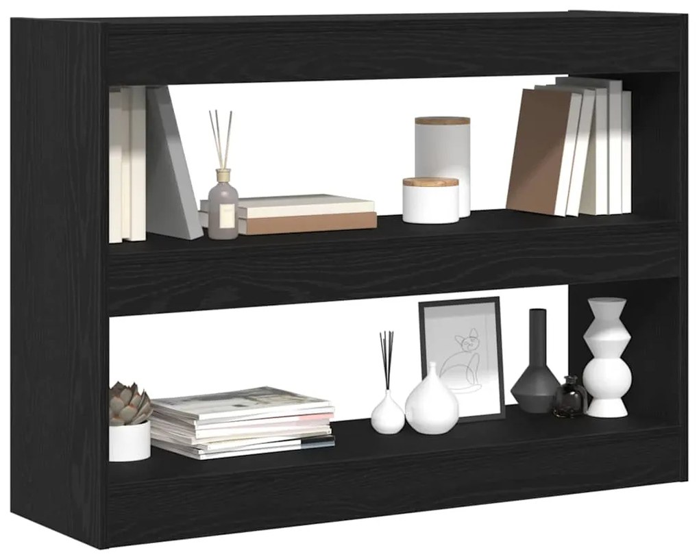 vidaXL Βιβλιοθήκη Μαύρη δρυς 100 x 30 x 72 εκ Επεξεργασμένο ξύλο