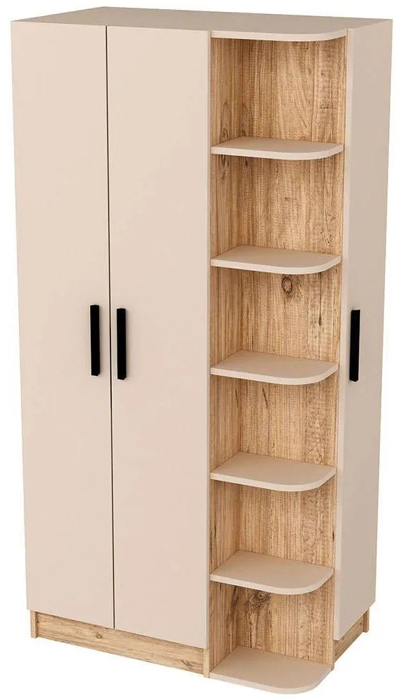Ντουλάπα Τρίφυλλη Luses 550ARN3158 90x50x181,8cm Beige-Pine Τρίφυλλη