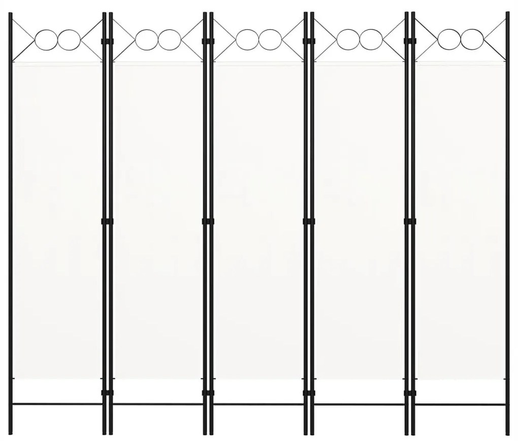 vidaXL Διαχωριστικό Δωματίου με 5 Πάνελ Λευκό 200 x 180 εκ.