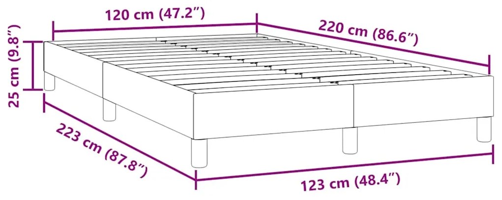 BOX SPRING ΚΡΕΒΑΤΙ ΧΩΡΙΣ ΣΤΡΩΜΑ ΣΚΟΥΡΟ ΠΡΑΣΙΝΟ 120X220CM 3315870