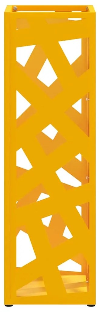 vidaXL Σχέδιο & βάση αποθήκευσης Μουσταρδί 15.5 x 15.5 x 49 εκ Ατσάλι