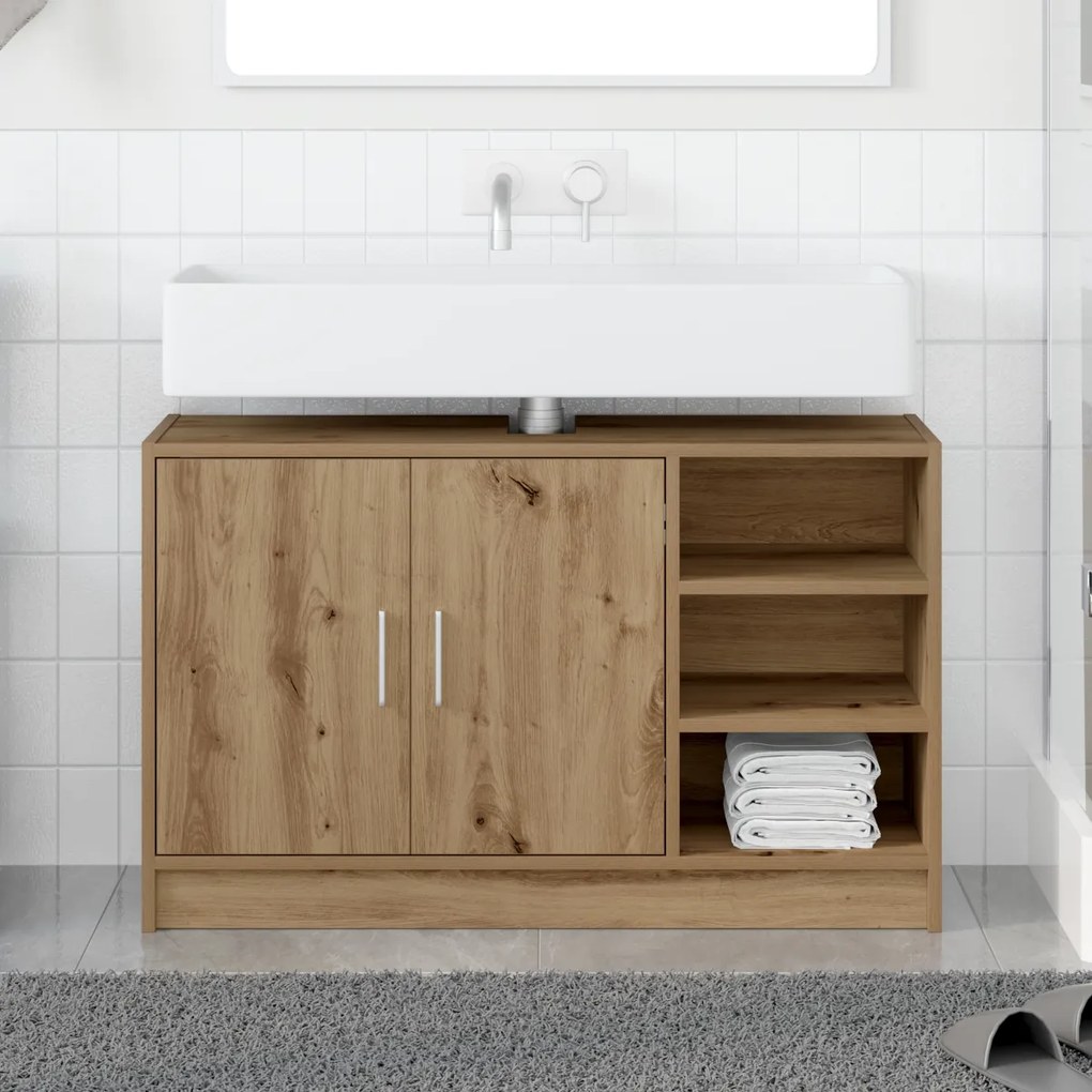 vidaXL Cabinet Νεροχύτη Δρυός 90x29x55 εκ. Επεξεργασμένο Ξύλο