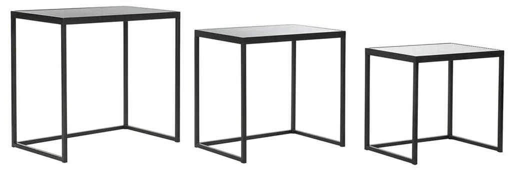 Σετ 3 Τραπεζάκια DKD Home Decor Μαύρο 58 x 36,5 x 53,5 cm