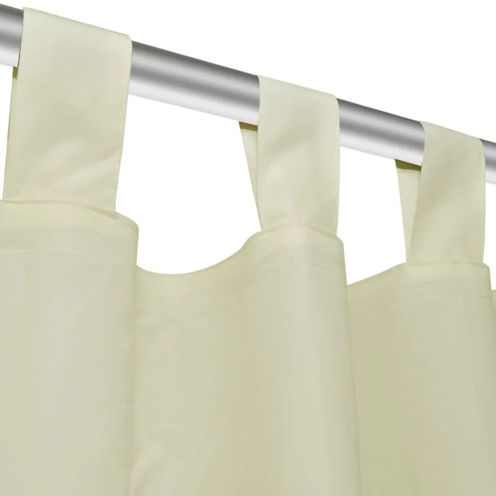vidaXL Κουρτίνες με Θηλιές 2 τεμ. Κρεμ 140 x 225 εκ. από Microsatin