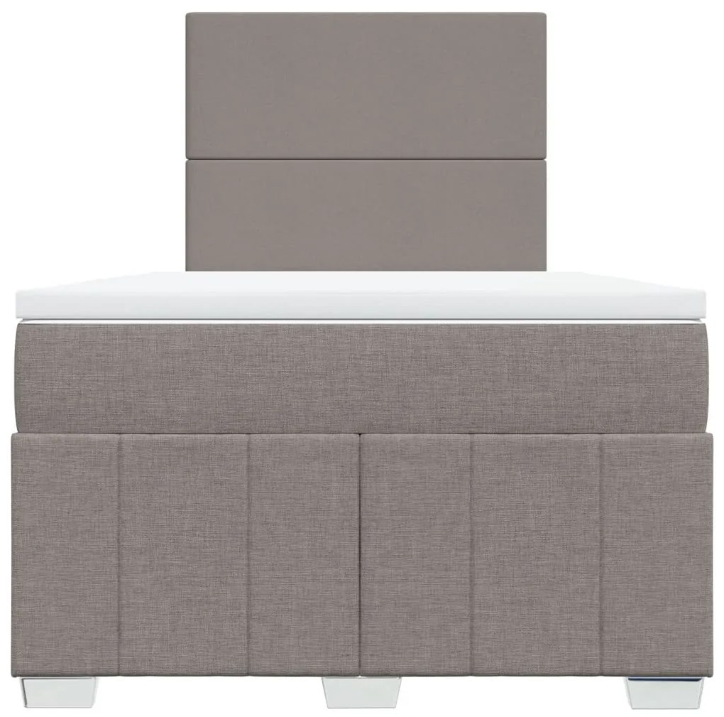 vidaXL Κρεβάτι Boxspring με Στρώμα Taupe 120x200 εκ. Υφασμάτινο