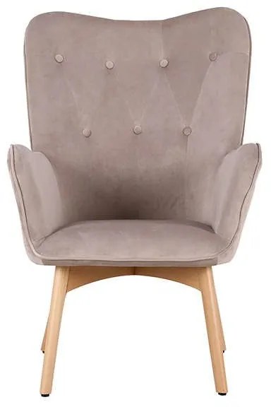 Πολυθρόνα 8009 67x72x97cm Beige 380-92-004 Velvet, Wood