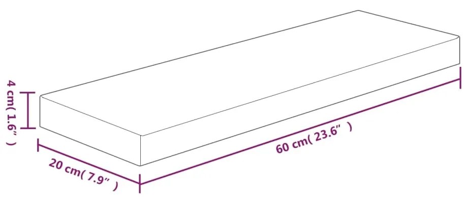 vidaXL Ράφι 60x20x4 εκ. από Ακατέργαστο Μασίφ Ξύλο Δρυός