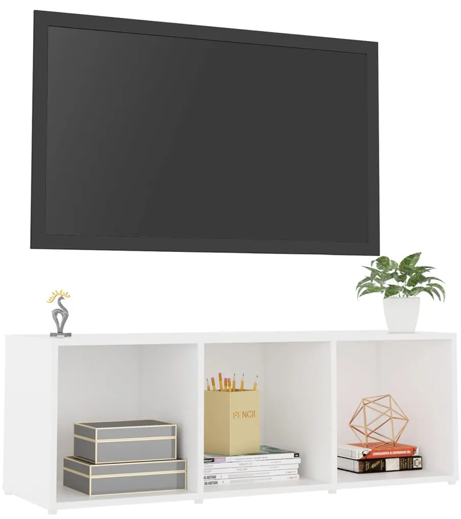 vidaXL Έπιπλο Τηλεόρασης Λευκό 107 x 35 x 37 εκ. Μοριοσανίδα
