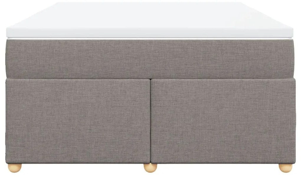 vidaXL Κρεβάτι Boxspring με Στρώμα Taupe 160x200 εκ. Υφασμάτινο