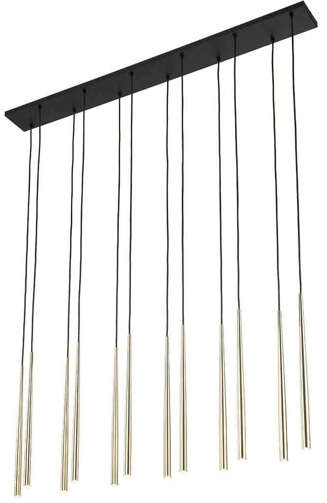 Φωτιστικό Οροφής - Ράγα Piano 10119 120x12x140cm 12xG9 8W Black-Gold TK Lighting