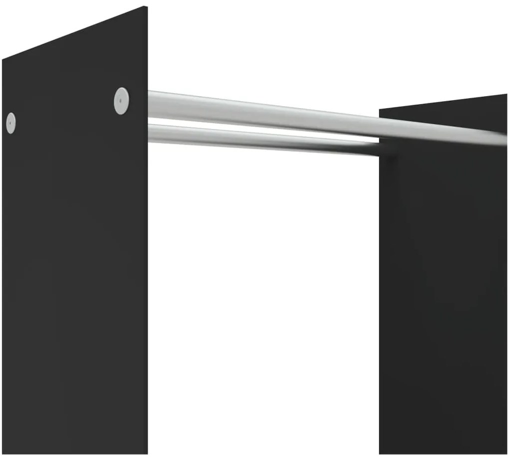 vidaXL Ράφι Καυσόξυλων Μαύρο 80 x 35 x 100 εκ. από Ψημένο Γυαλί
