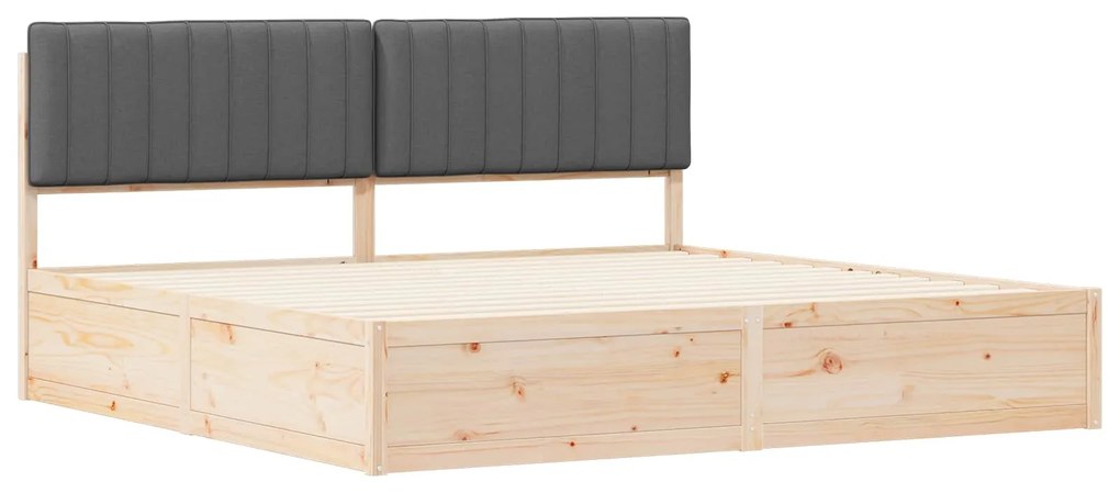 vidaXL Σκελετός Κρεβατιού με Επενδεδυμένο Κεφαλάρι Σκούρο Γκρι