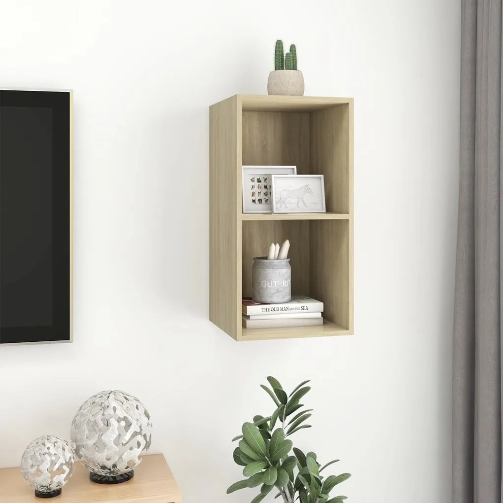 Έπιπλο Τηλεόρασης Κρεμαστό Sonoma Δρυς 37x37x72 εκ. Επεξ. Ξύλο 805474