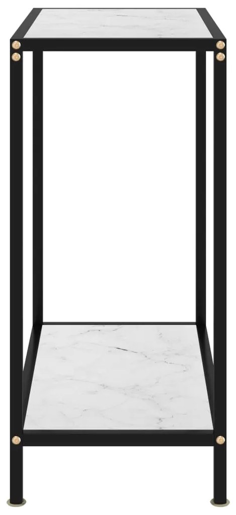 vidaXL Τραπέζι Κονσόλα Λευκό 60 x 35 x 75 εκ. από Ψημένο Γυαλί