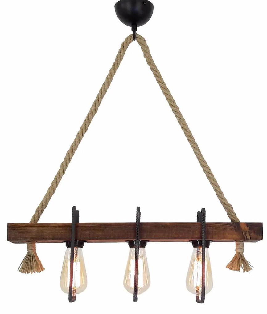 Φωτιστικό Οροφής Τρίφωτο A-G Demir 806ALD1478 Walnut