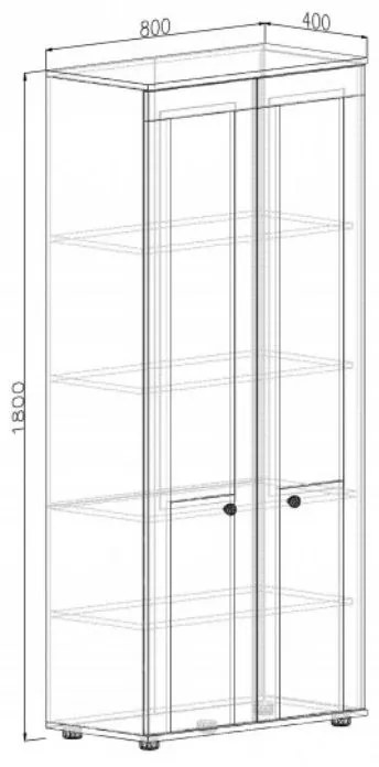 Βιτρίνα ΡΟΔΩΠΗ Μοριοσανίδα Wenge 80x40x180cm - 14200078