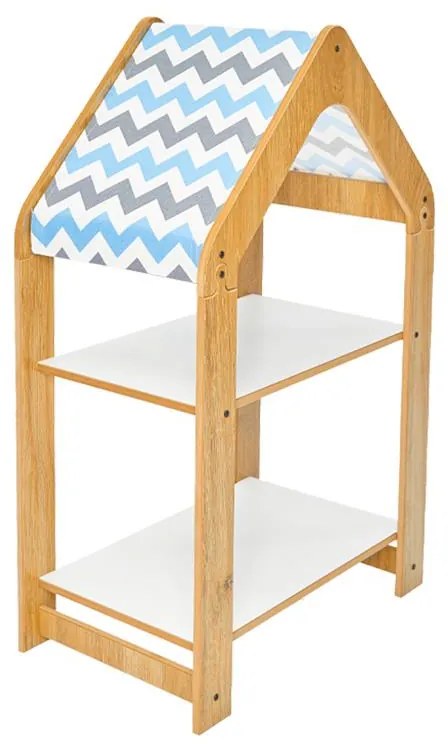 Ραφιέρα Montessori Zoilen φυσικό-λευκό-μπλε mdf 50x30x80εκ 50x30x80 εκ.