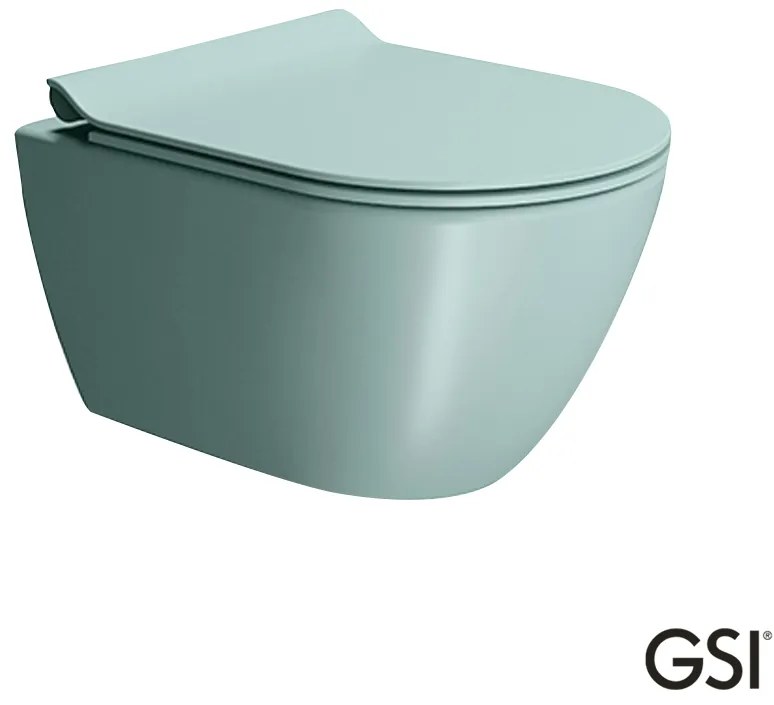 Λεκάνη Κρεμαστή Pura/50 Swirlflush με κάλυμμα MS86SC Super Slim Soft Close, GSI Ghiaccio 881600SC-920