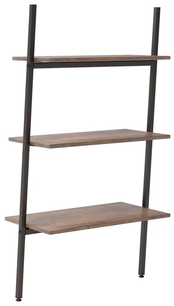 vidaXL Ραφιέρα Κεκλιμένη 3 Επιπέδων Σκούρο Καφέ &amp; Μαύρο 64x34x116 εκ.