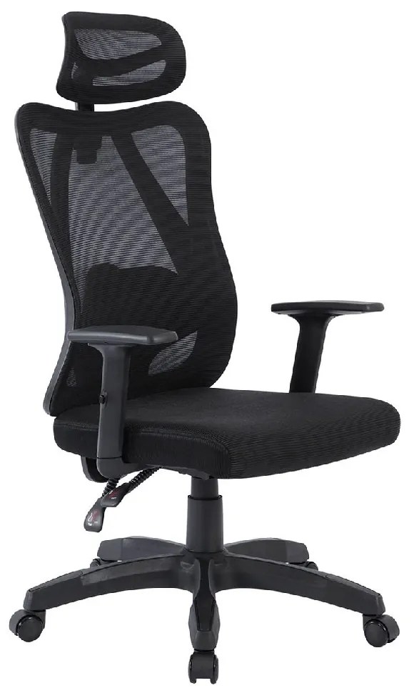 BF3750 ΠΟΛΥΘΡΟΝΑ ΓΡΑΦΕΙΟΥ ΔΙΕΥΘΥΝΤΗ, MESH ΜΑΥΡΟ, ΜΠΡΑΤΣΑ UP-DOWN