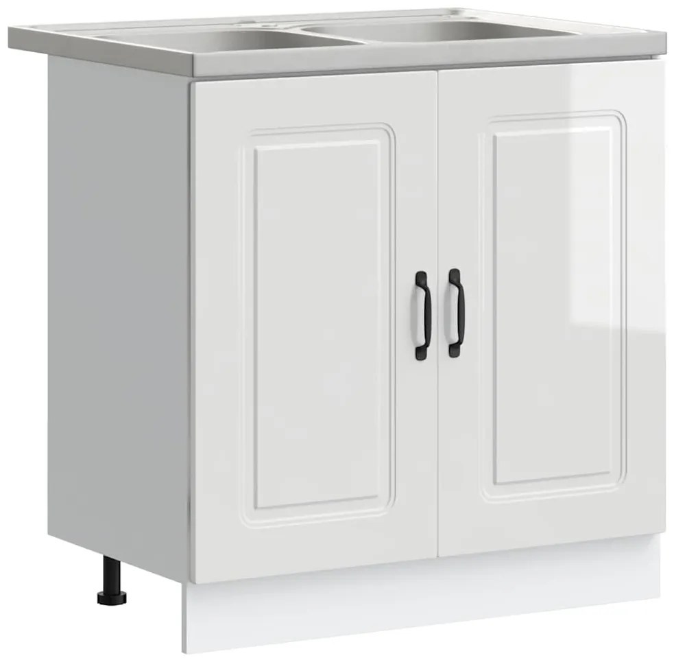 vidaXL Ντουλάπα Κουζίνας με αποθήκευση 2 pcs Λευκό 80 x 46 x 81.5 εκ