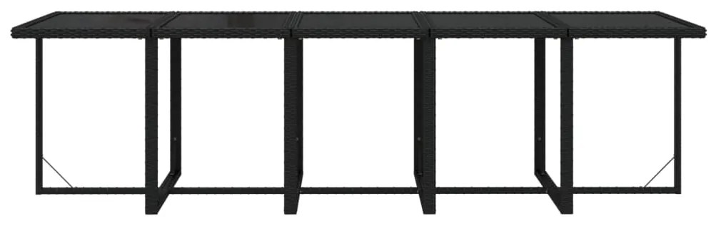 vidaXL Σετ Τραπεζαρίας Κήπου 11 τεμ.Μαύρο Συνθετικό Ρατάν με Μαξιλάρια