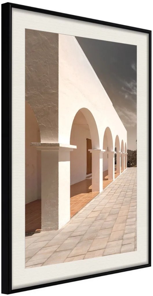 Αφίσα - Sunny Colonnade - 20x30 - Μαύρο - Με πασπαρτού