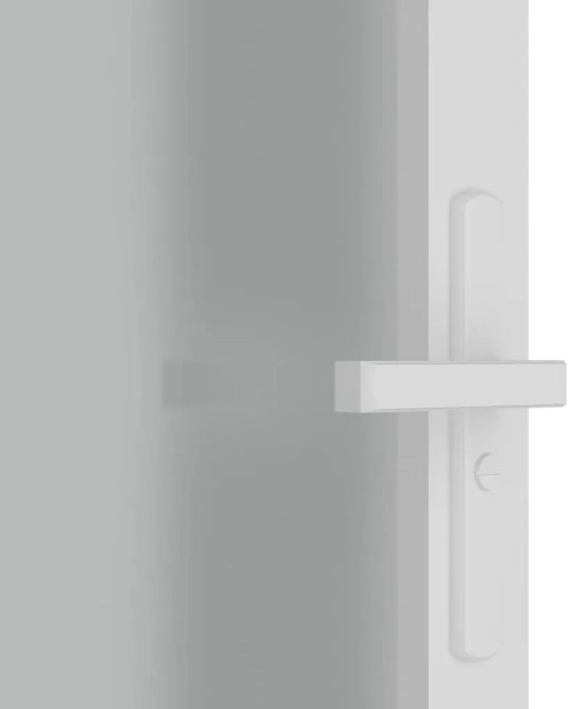 vidaXL Εσωτερική Πόρτα 93x201,5 εκ. Λευκό Ματ Γυαλί και Αλουμίνιο