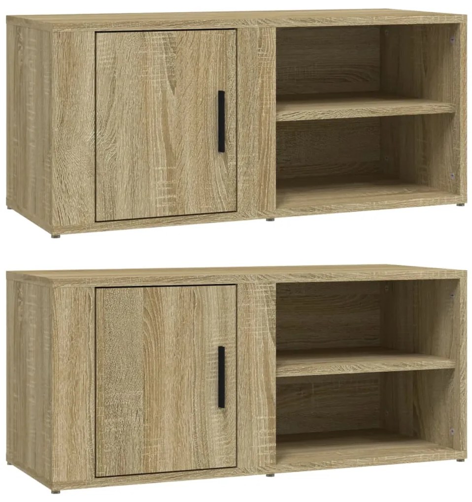 vidaXL Έπιπλα Τηλεόρασης 2 τεμ. Sonoma Δρυς 80x31,5x36 εκ. Επεξ. Ξύλο