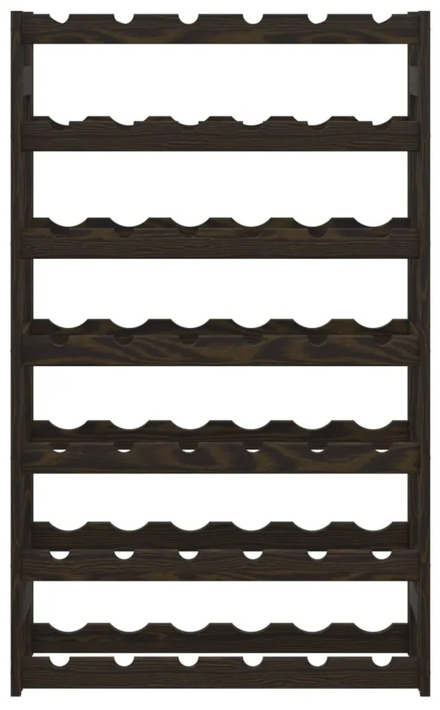 vidaXL Ραφιέρα Κρασιών για 42 Μπουκάλια Μαύρο από Μασίφ Ξύλο Πεύκου