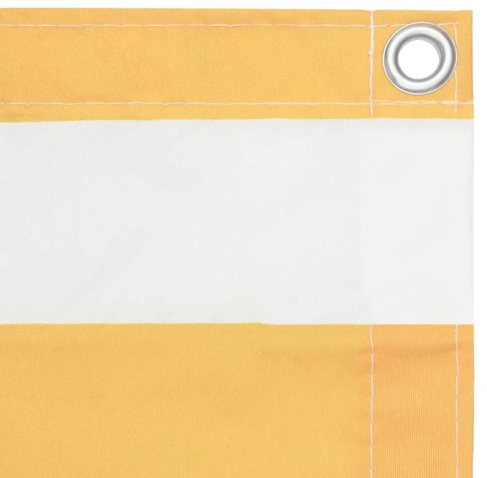 Διαχωριστικό Βεράντας Λευκό/Κίτρινο 120 x 600 εκ. Ύφασμα Oxford - Πολύχρωμο