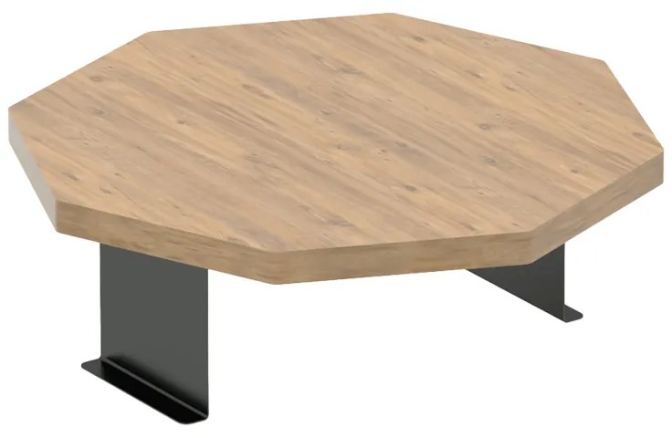 Βοηθητικό τραπεζάκι Linea pakoworld σε sonoma απόχρωση με μαύρα μεταλλικά πόδια Φ34x10εκ 120-000588