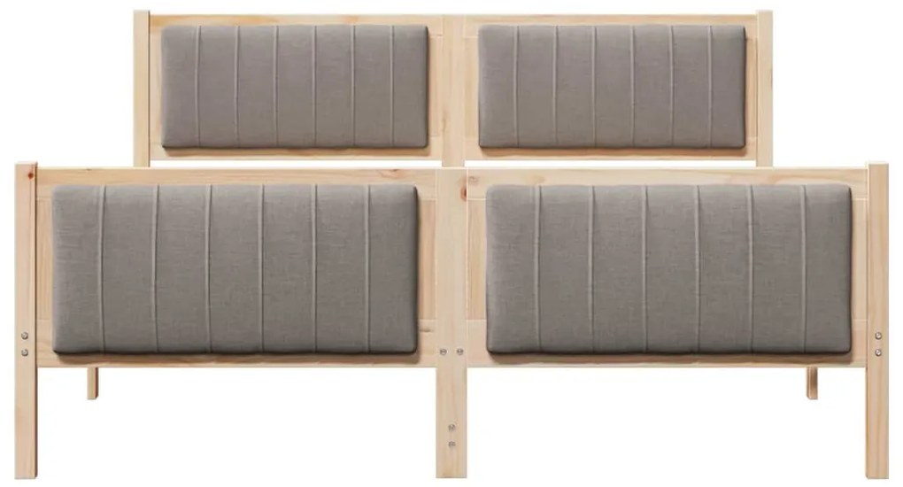 vidaXL Σκελετός Κρεβατιού με κεφαλάρι Καφέ και ταμπά 150 x 200 cm