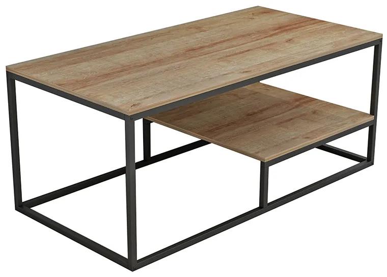 Τραπέζι σαλονιού Tondo pakoworld φυσικό 120x60x50εκ - Μέταλλο - 230-000003