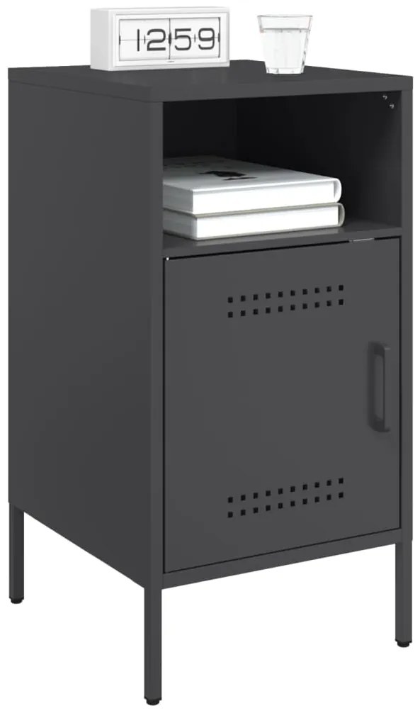 vidaXL Κομοδίνο Μαύρο 36x39x68 εκ. από Χάλυβα