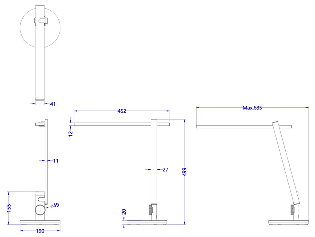 ΦΩΤΙΣΤΙΚΟ ΓΡΑΦΕΙΟΥ LED BLAIN PRO HM4445.08 ΑΣΗΜΙ ΧΡΩΜΑ Φ19x49,9Υεκ. (1 Τεμμάχια)