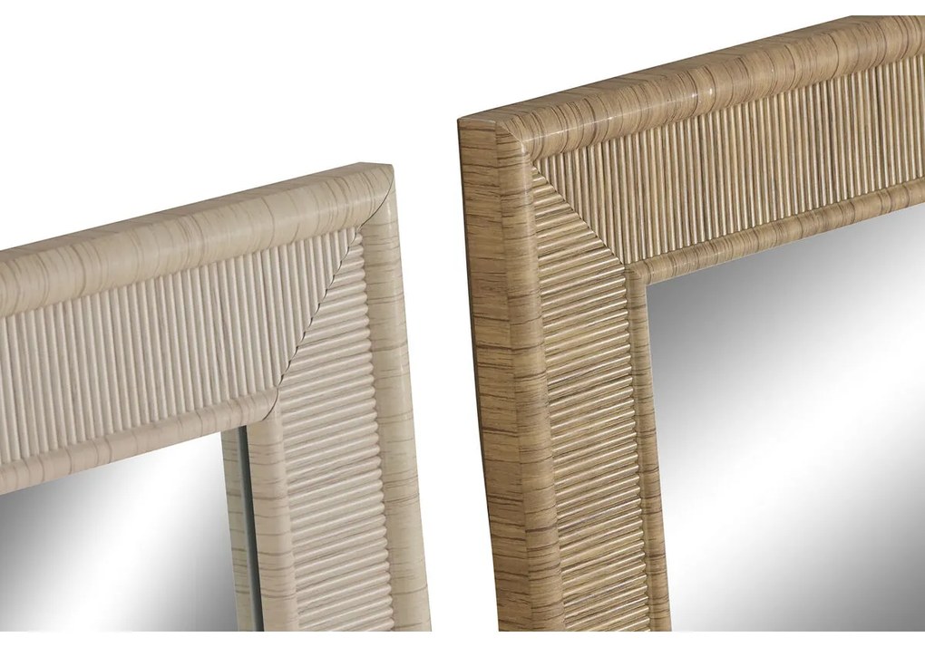Τοίχο καθρέφτη Home ESPRIT Καφέ Φυσικό Scandi 93,5 X 2,5 X 134 cm (x2)