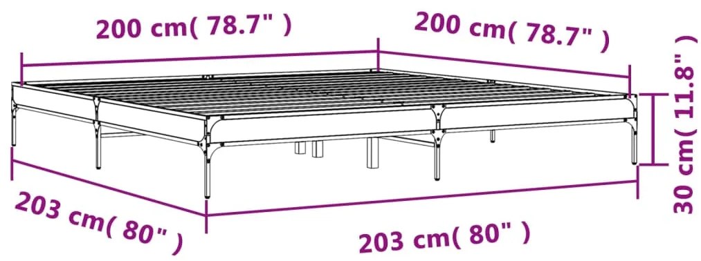 ΠΛΑΙΣΙΟ ΚΡΕΒΑΤΙΟΥ SONOMA ΔΡΥΣ 200X200 ΕΚ. ΕΠΕΞ. ΞΥΛΟ &amp; ΜΕΤΑΛΛΟ 844997