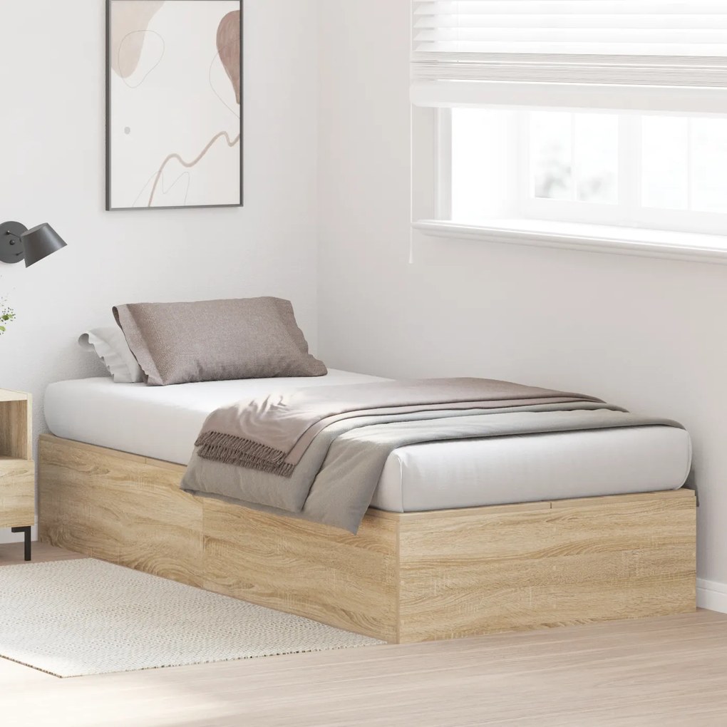 vidaXL Κρεβάτι Αποθήκης Sonoma Oak 100x200 εκ